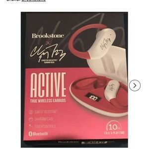 Brookstone Active True Wireless Earbuds‎ - Red and White